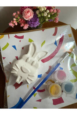 2'Lİ SET -Tavşan ve UğurBöceği /Taş Boyama Seti, dıy, kendin Yap, doğum Günü Hediyesi, (3+3) 6 Adet - 5