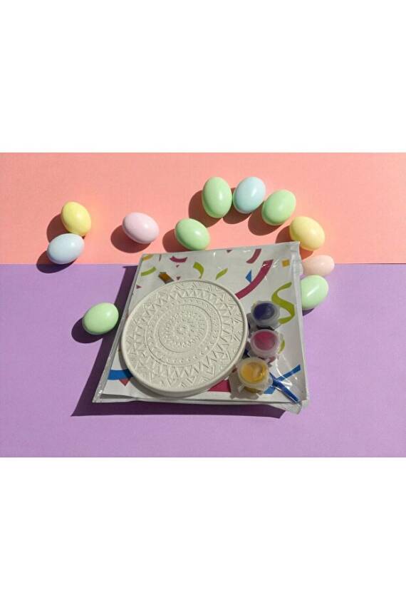 Adet Mandala Bardak Altlığı Taş Boyama Seti, Kendin Yap, Doğum Günü Hediyesi 12 ( 6+6)  - 1