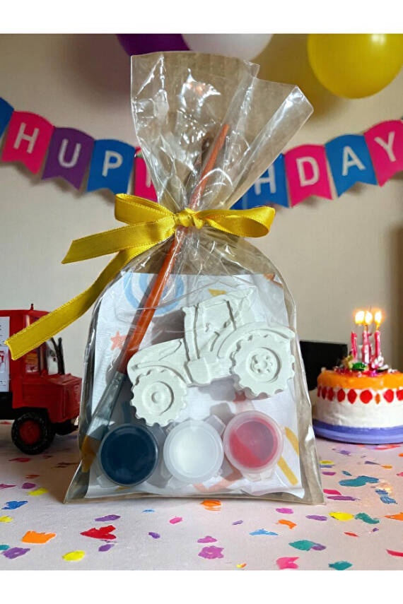 Araba & Traktör Taş Boyama Seti | DIY Kendin Yap | Doğum Günü Hediyesi 15 Adet (7+8)  - 2