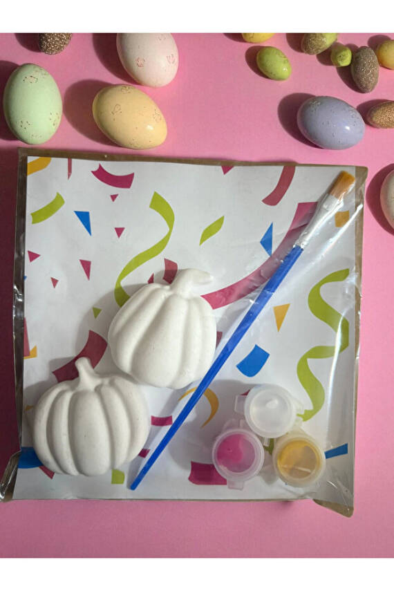 Bal Kabağı Taş Boyama Seti, dıy, kendin Yap, doğum Günü Hediyesi 6 Adet  - 3