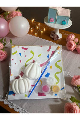 Bal Kabağı Taş Boyama Seti, dıy, kendin Yap, doğum Günü Hediyesi 6 Adet  - 4