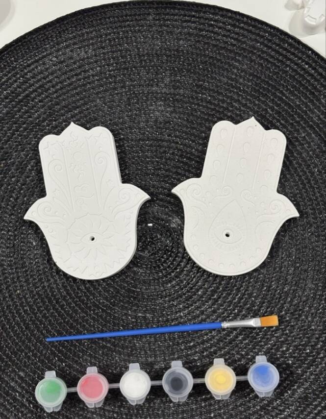 Boyanabilir Taş Tozu Hamsa (Fatma Ana Eli) Tütsülük – El Yapımı Tütsü Standı, Minimal Ev Aksesuarı - 4