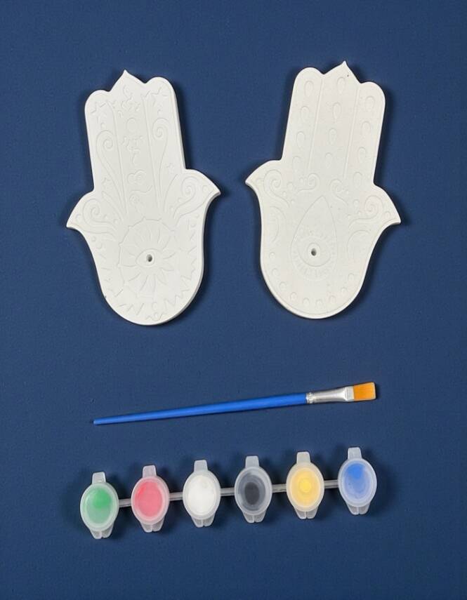 Boyanabilir Taş Tozu Hamsa (Fatma Ana Eli) Tütsülük – El Yapımı Tütsü Standı, Minimal Ev Aksesuarı - 1