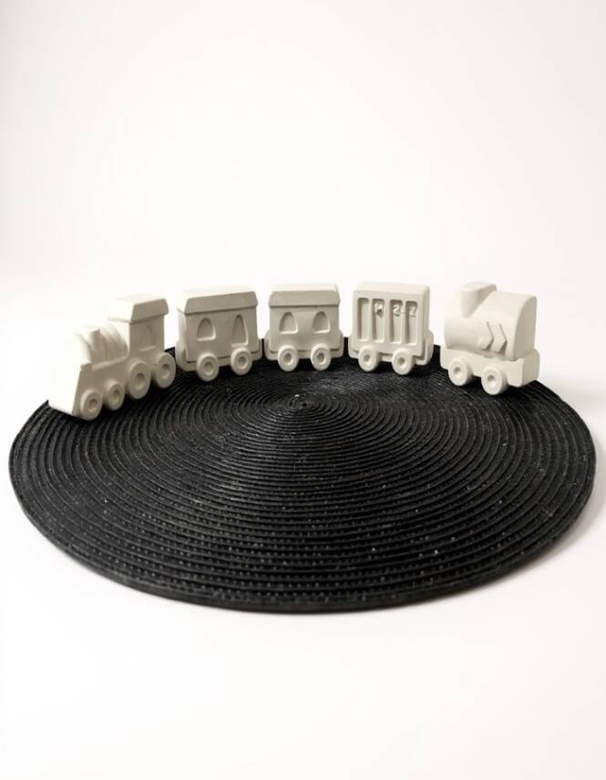 Boyanabilir Taş Tozu Tren ve Vagon Figürleri Seti – 6 Renk Boya & Fırça Dahil, El Yapımı - 9