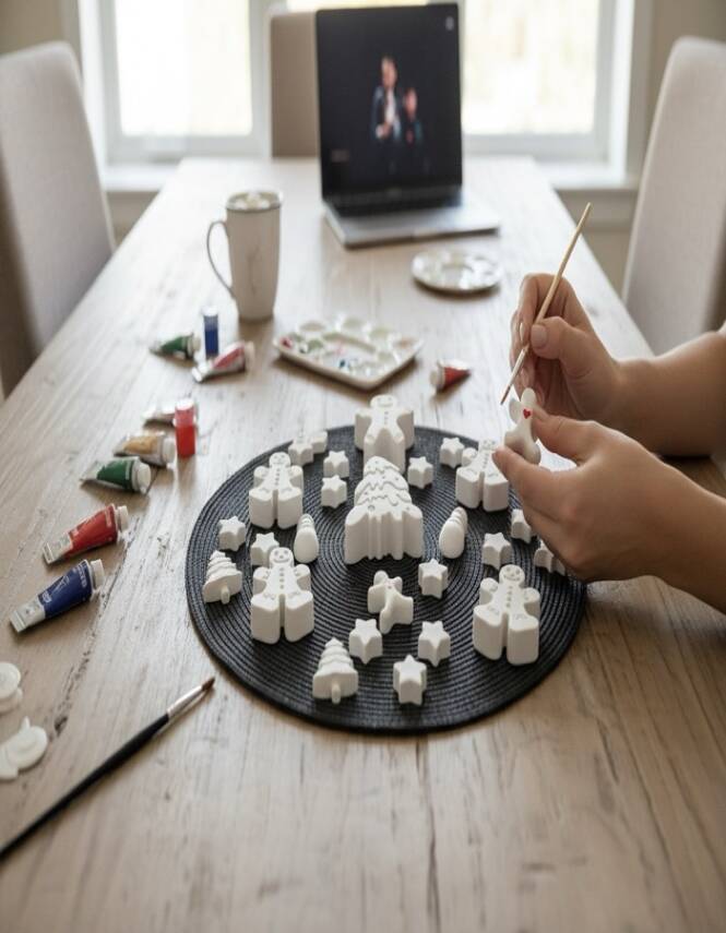 Boyanabilir Yılbaşı Figürleri Seti | Noel Temalı Taş Boyama Figürleri | Çocuk ve Yetişkin Hobi Seti - 2