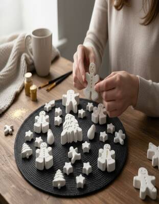 Boyanabilir Yılbaşı Figürleri Seti | Noel Temalı Taş Boyama Figürleri | Çocuk ve Yetişkin Hobi Seti - 6