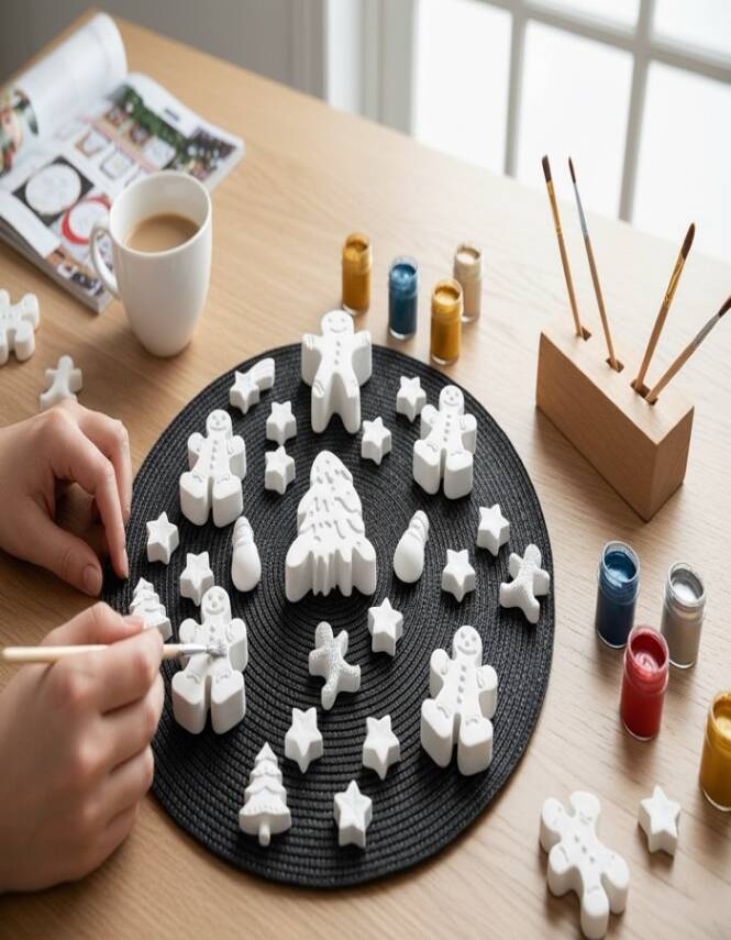 Boyanabilir Yılbaşı Figürleri Seti | Noel Temalı Taş Boyama Figürleri | Çocuk ve Yetişkin Hobi Seti - 8