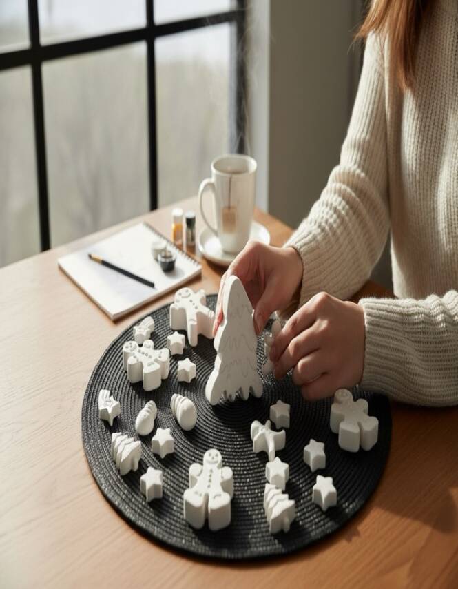 Boyanabilir Yılbaşı Figürleri Seti | Noel Temalı Taş Boyama Figürleri | Çocuk ve Yetişkin Hobi Seti - 9