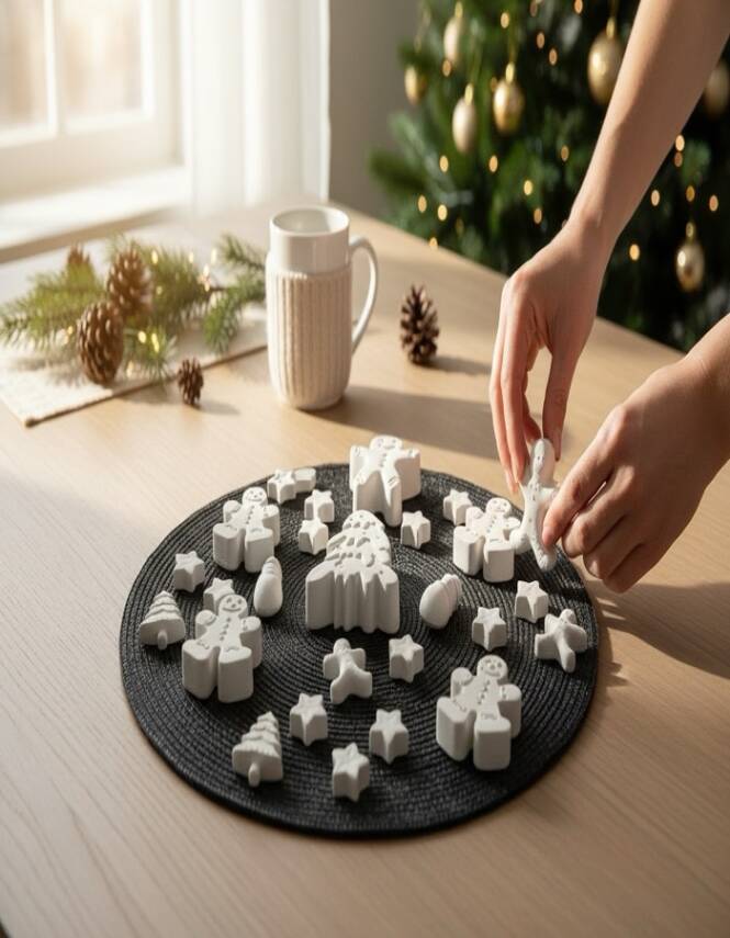 Boyanabilir Yılbaşı Figürleri Seti | Noel Temalı Taş Boyama Figürleri | Çocuk ve Yetişkin Hobi Seti - 10