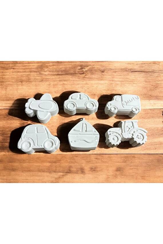 Çocuk Eğitici Taşıtlar Taş Boyama Seti | 6’lı Taşıtlar | Boya & Fırça Dahil - 6