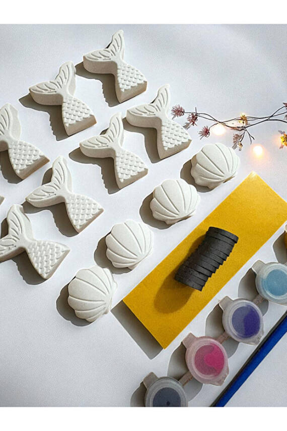 Denizden Taş Boyama Mıknatıslı Magnet Seti, Dıy, kendin Yap, Doğum Günü Hediyesi 12 Adet  - 3