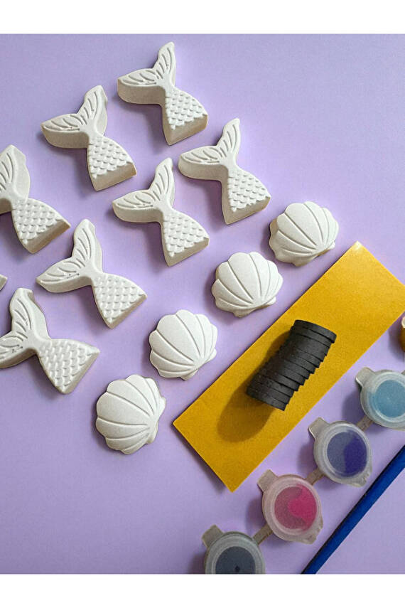 Denizden Taş Boyama Mıknatıslı Magnet Seti, Dıy, kendin Yap, Doğum Günü Hediyesi 12 Adet  - 4