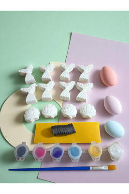 Denizden Taş Boyama Mıknatıslı Magnet Seti, Dıy, kendin Yap, Doğum Günü Hediyesi 12 Adet  - 7