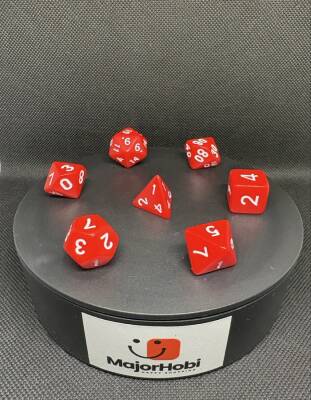 DND FRP 7’li Zar Seti – Kırmızı | Dungeons & Dragons Masaüstü RPG Oyun Zarı Seti