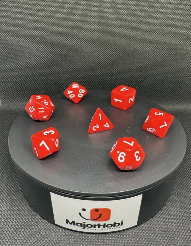 DND FRP 7’li Zar Seti – Kırmızı | Dungeons & Dragons Masaüstü RPG Oyun Zarı Seti - 2