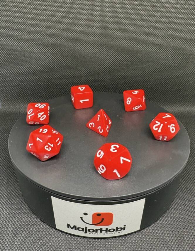 DND FRP 7’li Zar Seti – Kırmızı | Dungeons & Dragons Masaüstü RPG Oyun Zarı Seti - 3