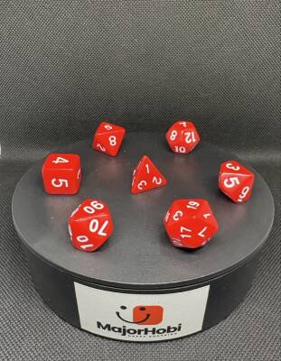 DND FRP 7’li Zar Seti – Kırmızı | Dungeons & Dragons Masaüstü RPG Oyun Zarı Seti - 4