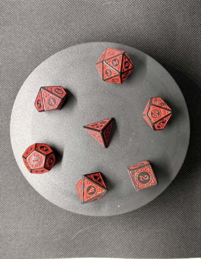 DND FRP 7’li Zar Seti – Kırmızı Renkli | Dungeons & Dragons Masaüstü RPG Oyun Zarı Seti - 5