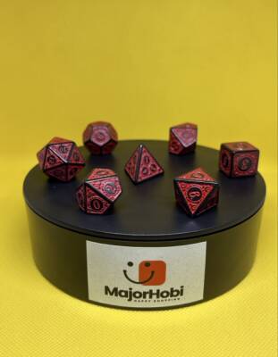 DND FRP 7’li Zar Seti – Kırmızı Renkli | Dungeons & Dragons Masaüstü RPG Oyun Zarı Seti - 4