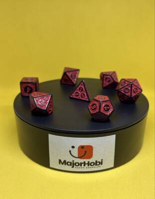 DND FRP 7’li Zar Seti – Kırmızı Renkli | Dungeons & Dragons Masaüstü RPG Oyun Zarı Seti - 8