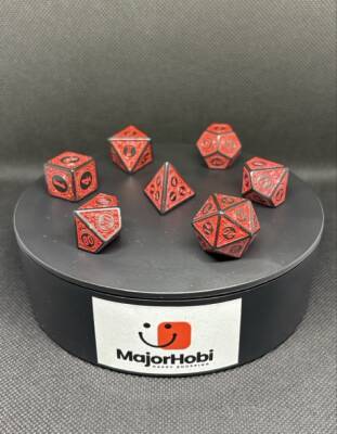 DND FRP 7’li Zar Seti – Kırmızı Renkli | Dungeons & Dragons Masaüstü RPG Oyun Zarı Seti - 3
