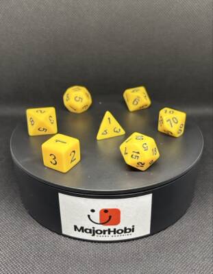 DND FRP 7’li Zar Seti – Sarı | Dungeons & Dragons Masaüstü RPG Oyun Zarı Seti - 3