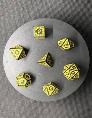 DND FRP 7’li Zar Seti – Sarı Renk | Dungeons & Dragons Masaüstü RPG Oyun Zarı Seti - 5