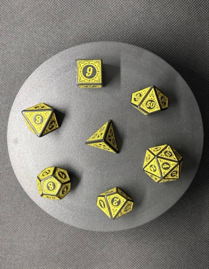 DND FRP 7’li Zar Seti – Sarı Renk | Dungeons & Dragons Masaüstü RPG Oyun Zarı Seti - 5