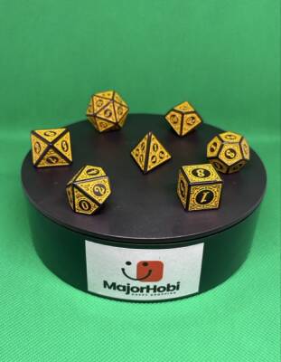 DND FRP 7’li Zar Seti – Sarı Renk | Dungeons & Dragons Masaüstü RPG Oyun Zarı Seti - 4