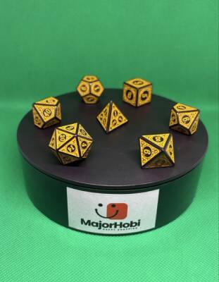 DND FRP 7’li Zar Seti – Sarı Renk | Dungeons & Dragons Masaüstü RPG Oyun Zarı Seti - 6