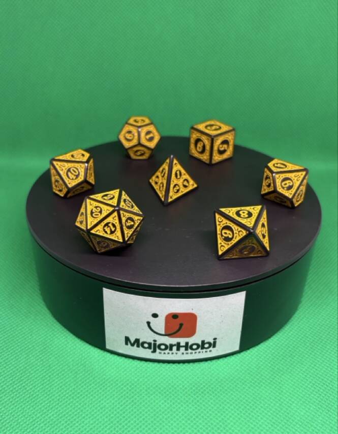DND FRP 7’li Zar Seti – Sarı Renk | Dungeons & Dragons Masaüstü RPG Oyun Zarı Seti - 6