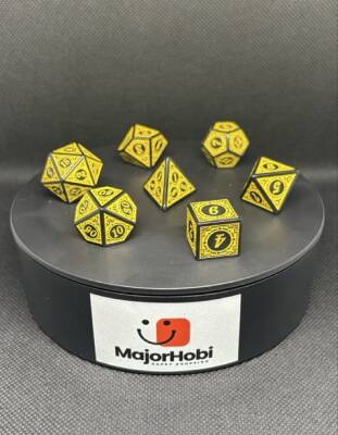 DND FRP 7’li Zar Seti – Sarı Renk | Dungeons & Dragons Masaüstü RPG Oyun Zarı Seti - 3
