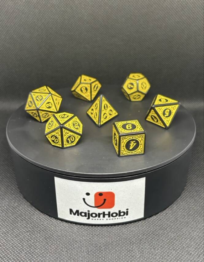 DND FRP 7’li Zar Seti – Sarı Renk | Dungeons & Dragons Masaüstü RPG Oyun Zarı Seti - 3