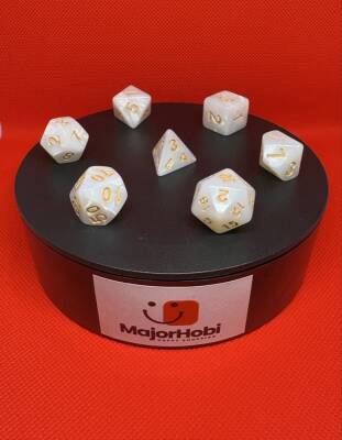 DND FRP 7’li Zar Seti – Sedefli Beyaz | Dungeons & Dragons Masaüstü RPG Oyun Zarı Seti - 2