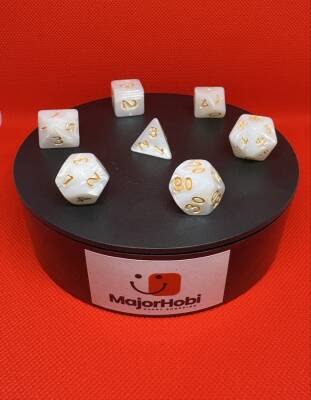 DND FRP 7’li Zar Seti – Sedefli Beyaz | Dungeons & Dragons Masaüstü RPG Oyun Zarı Seti - 3