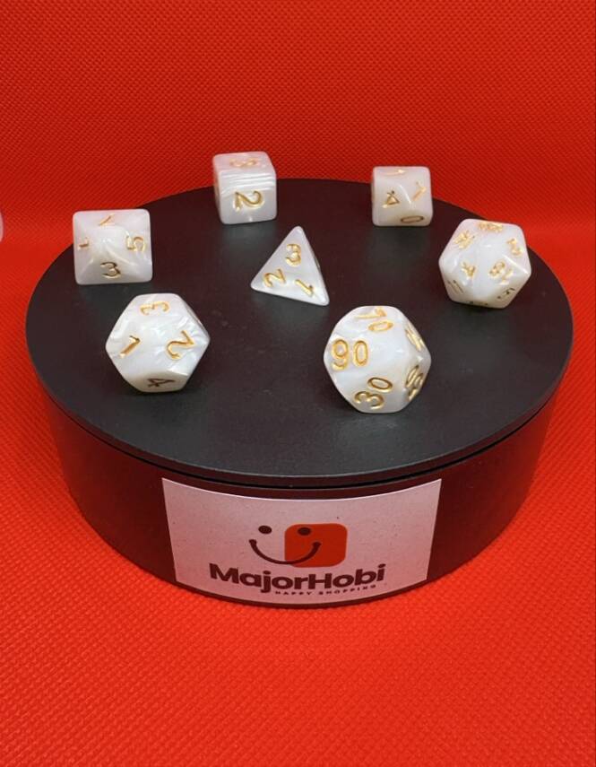 DND FRP 7’li Zar Seti – Sedefli Beyaz | Dungeons & Dragons Masaüstü RPG Oyun Zarı Seti - 3