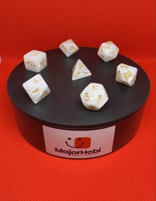 DND FRP 7’li Zar Seti – Sedefli Beyaz | Dungeons & Dragons Masaüstü RPG Oyun Zarı Seti - 4
