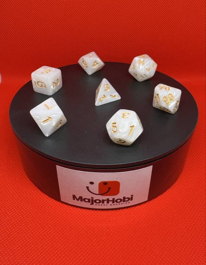 DND FRP 7’li Zar Seti – Sedefli Beyaz | Dungeons & Dragons Masaüstü RPG Oyun Zarı Seti - 4