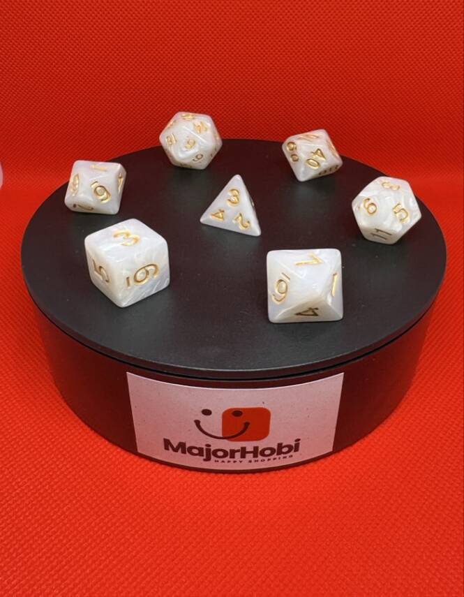 DND FRP 7’li Zar Seti – Sedefli Beyaz | Dungeons & Dragons Masaüstü RPG Oyun Zarı Seti - 5