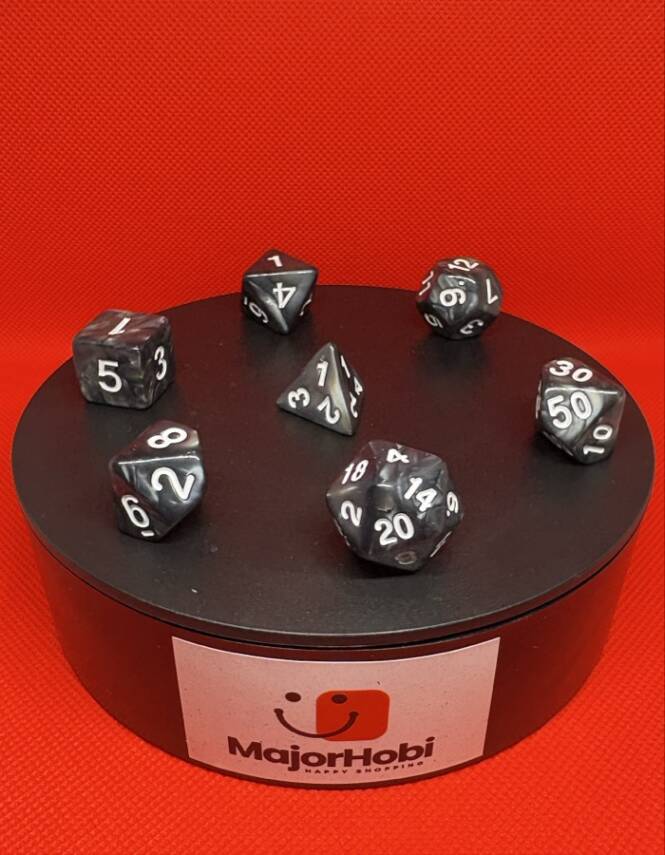 DND FRP 7’li Zar Seti – Sedefli Gri | Dungeons & Dragons Masaüstü RPG Oyun Zarı Seti - 1