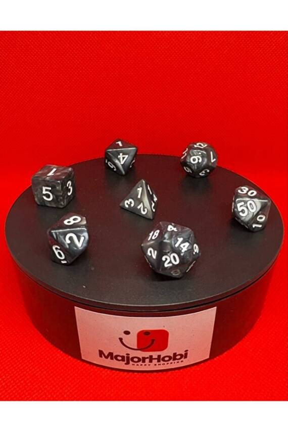DND FRP 7’li Zar Seti – Sedefli Gri | Dungeons & Dragons Masaüstü RPG Oyun Zarı Seti - 1