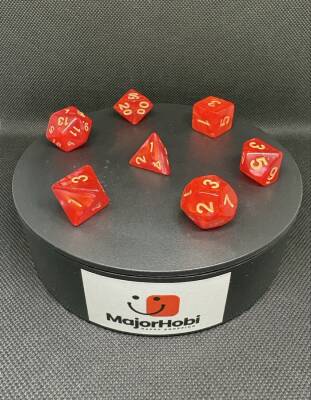 DND FRP 7’li Zar Seti – Sedefli Kırmızı | Dungeons & Dragons Masaüstü RPG Oyun Zarı Seti - 2