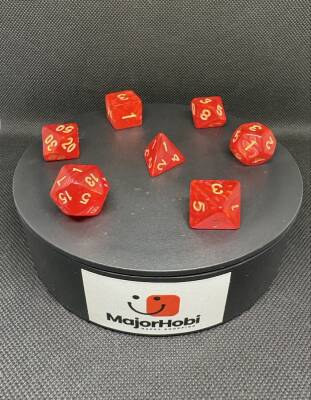 DND FRP 7’li Zar Seti – Sedefli Kırmızı | Dungeons & Dragons Masaüstü RPG Oyun Zarı Seti - 3