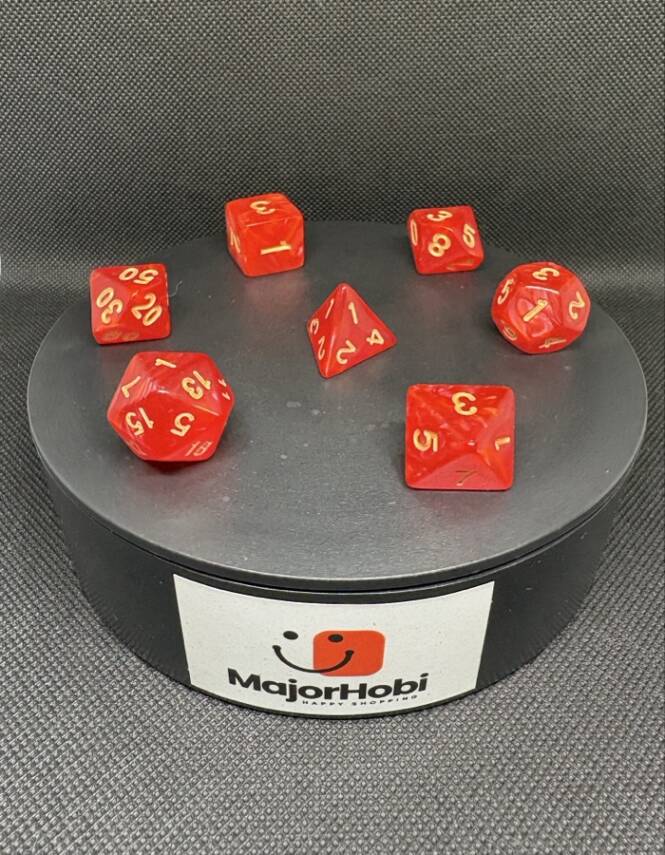 DND FRP 7’li Zar Seti – Sedefli Kırmızı | Dungeons & Dragons Masaüstü RPG Oyun Zarı Seti - 3