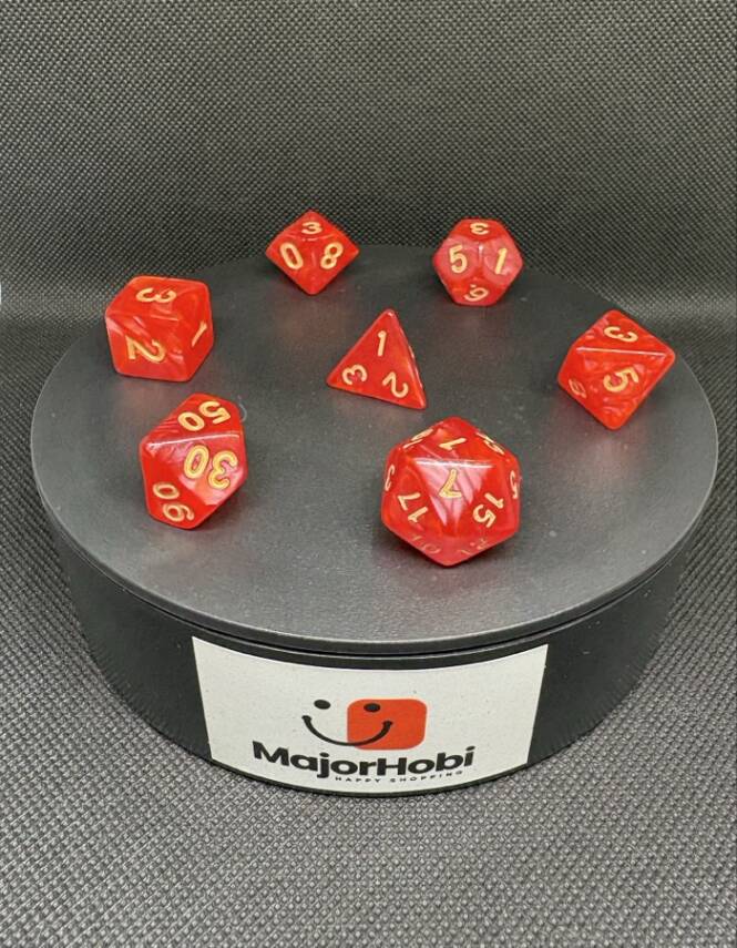 DND FRP 7’li Zar Seti – Sedefli Kırmızı | Dungeons & Dragons Masaüstü RPG Oyun Zarı Seti - 4