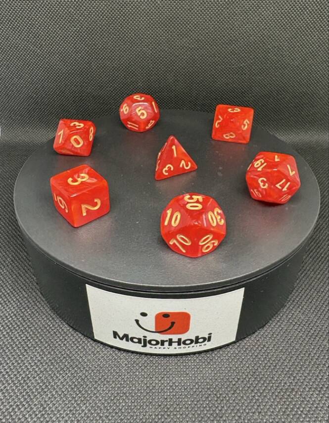 DND FRP 7’li Zar Seti – Sedefli Kırmızı | Dungeons & Dragons Masaüstü RPG Oyun Zarı Seti - 5