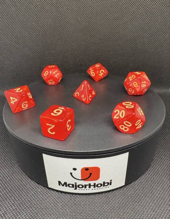 DND FRP 7’li Zar Seti – Sedefli Kırmızı | Dungeons & Dragons Masaüstü RPG Oyun Zarı Seti - 1