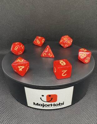 DND FRP 7’li Zar Seti – Sedefli Kırmızı | Dungeons & Dragons Masaüstü RPG Oyun Zarı Seti - 4