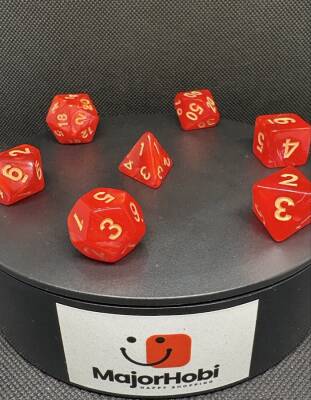 DND FRP 7’li Zar Seti – Sedefli Kırmızı | Dungeons & Dragons Masaüstü RPG Oyun Zarı Seti - 5