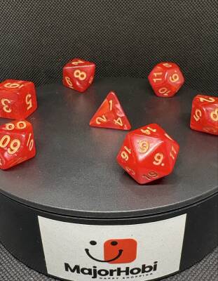 DND FRP 7’li Zar Seti – Sedefli Kırmızı | Dungeons & Dragons Masaüstü RPG Oyun Zarı Seti - 6